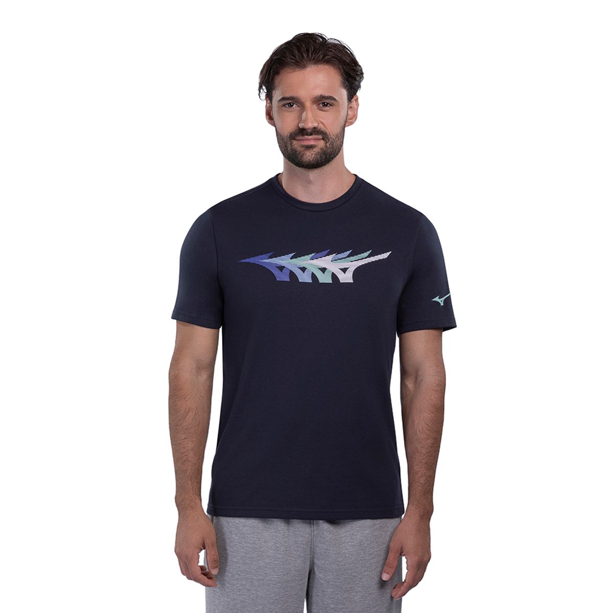 Camiseta Mizuno Stamp Masculina P Azul