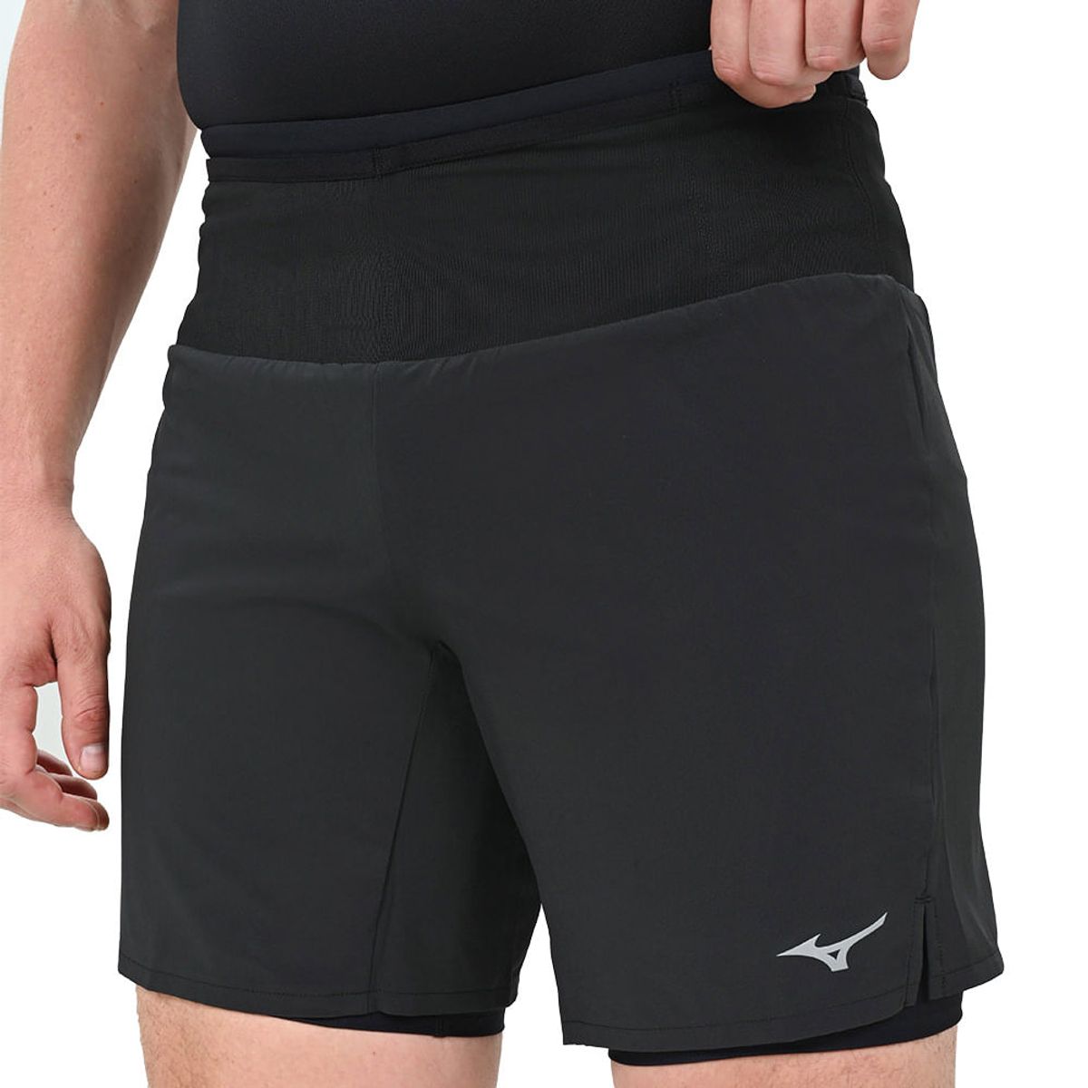Shorts de Corrida Masculino Mizuno Multi Pocket 2 em 1 M Preto
