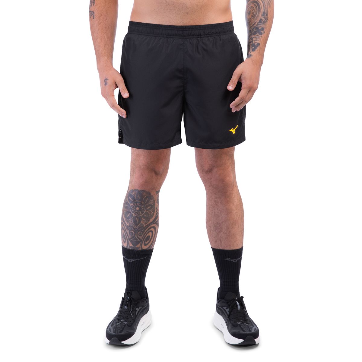 Bermuda de Corrida Mizuno Run Easy 5 Masculina GG Preto