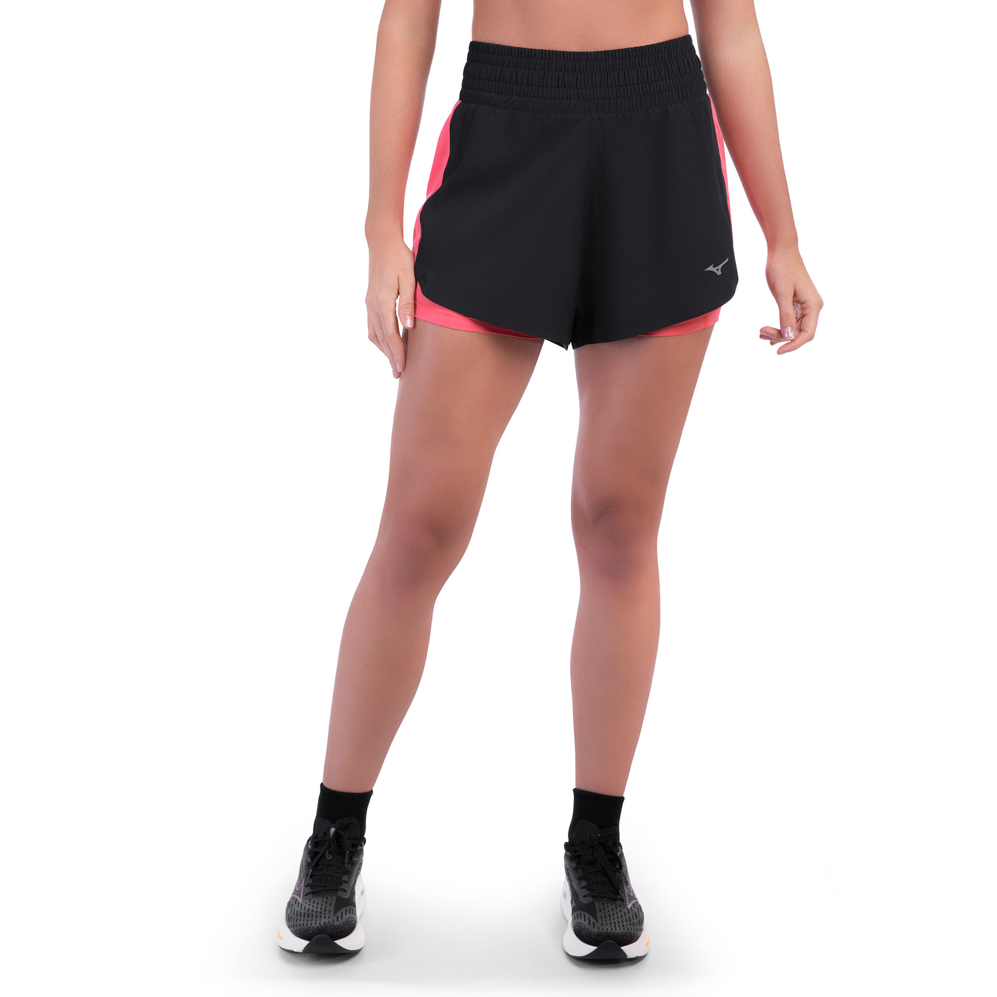 Shorts de Corrida Mizuno Hing 2 x1 Feminino - M Preto