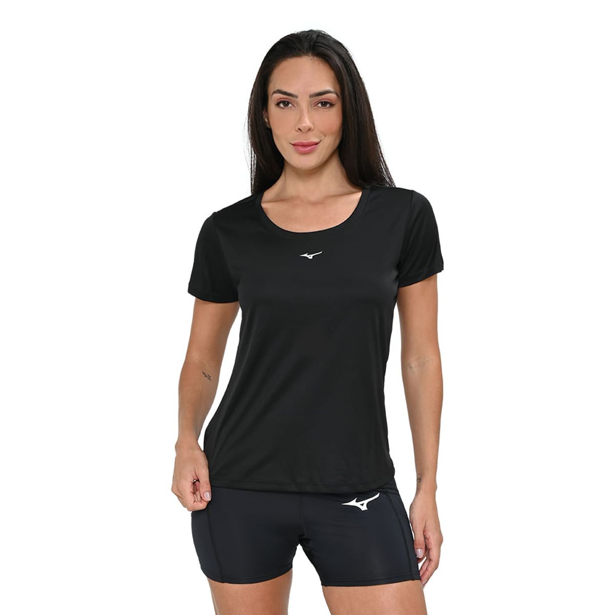 Camiseta de Corrida Feminina Mizuno Run Spark M Preto