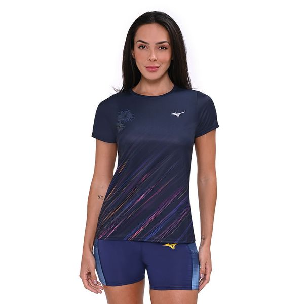 Camiseta de Corrida Mizuno Core Graphic Feminina GG Azul