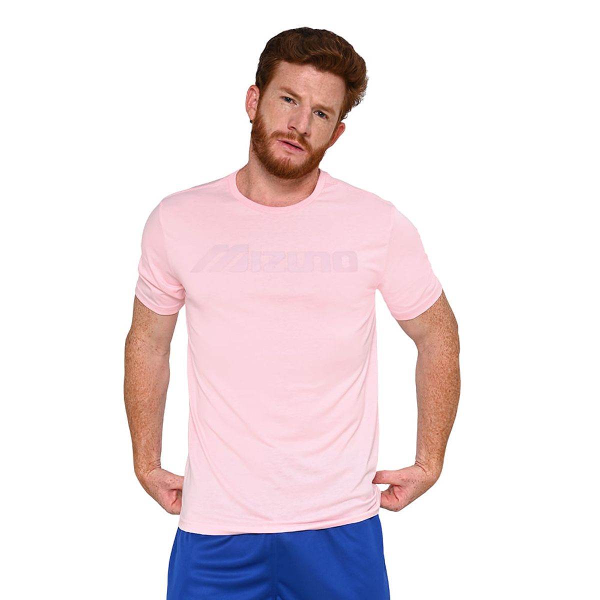 Camiseta Mizuno Big Logo Masculina GG Rosa