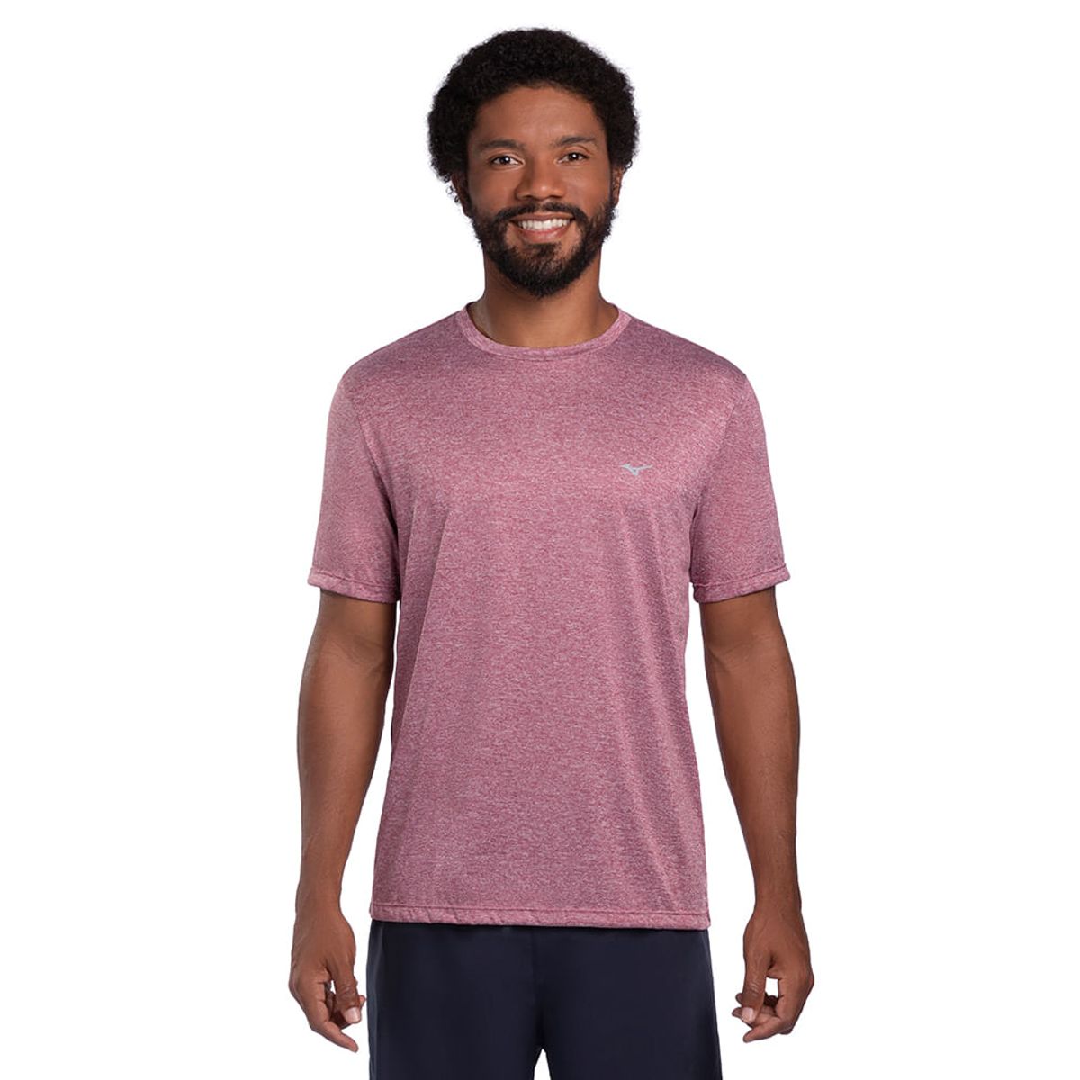 Camiseta de Corrida Masculina Mizuno Run Spark 2 Mescla M Vermelho