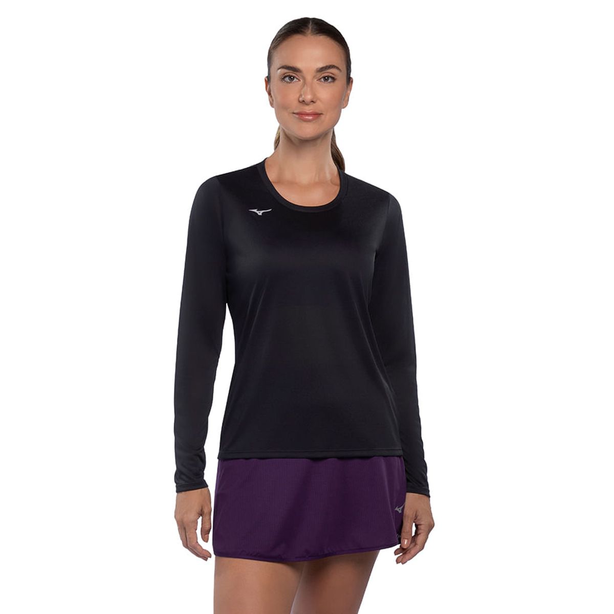 Camiseta de Treino Manga Longa Mizuno Energy 2.0 Feminina M Preto