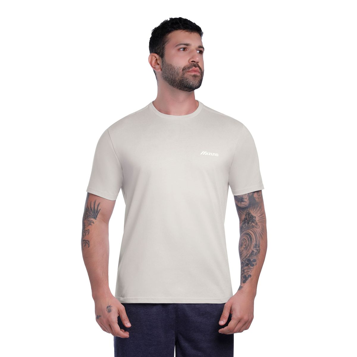 Camiseta Mizuno Basic Logo Masculina P Cinza
