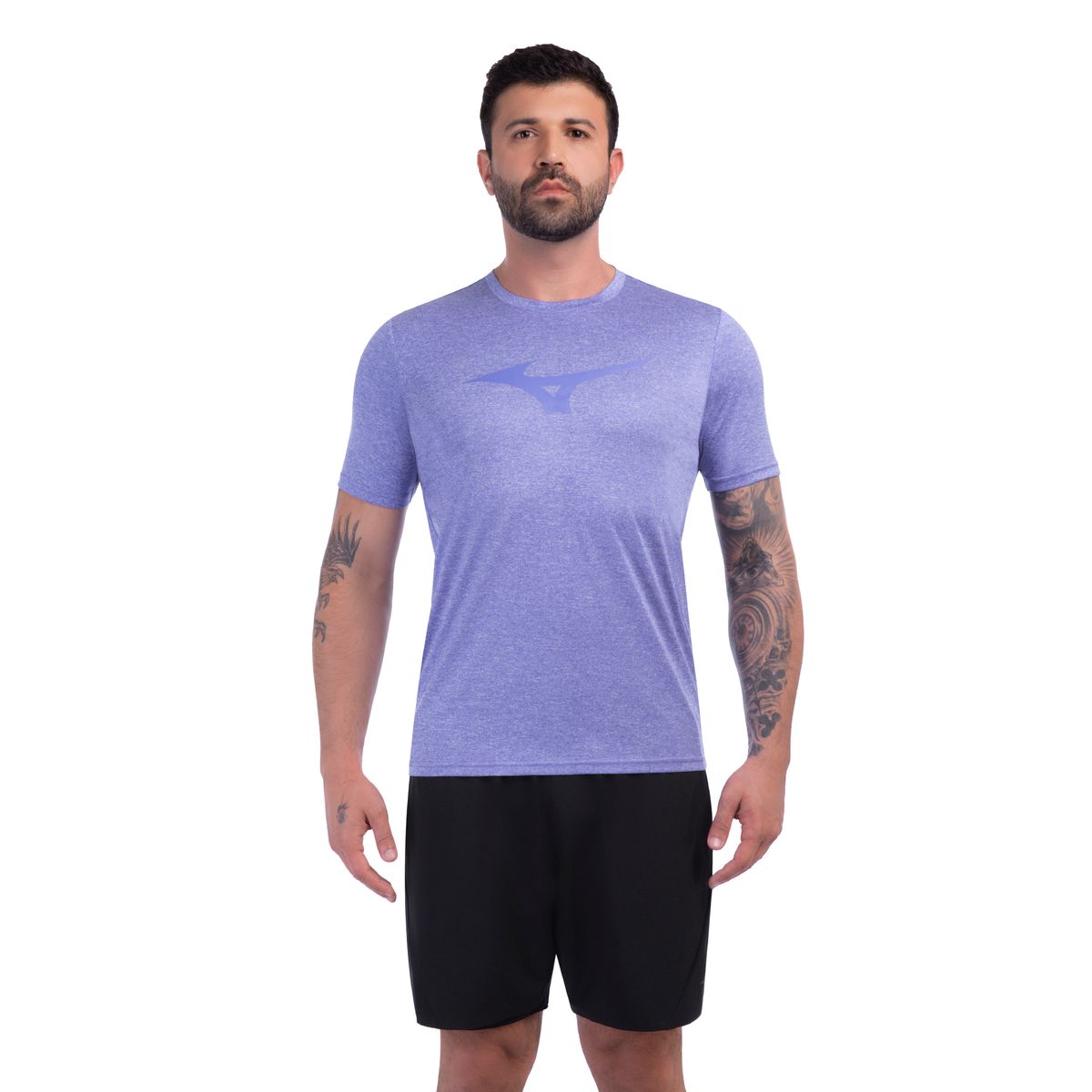 Camiseta de Corrida Mizuno Run Spark Mescla Masculino M Roxo