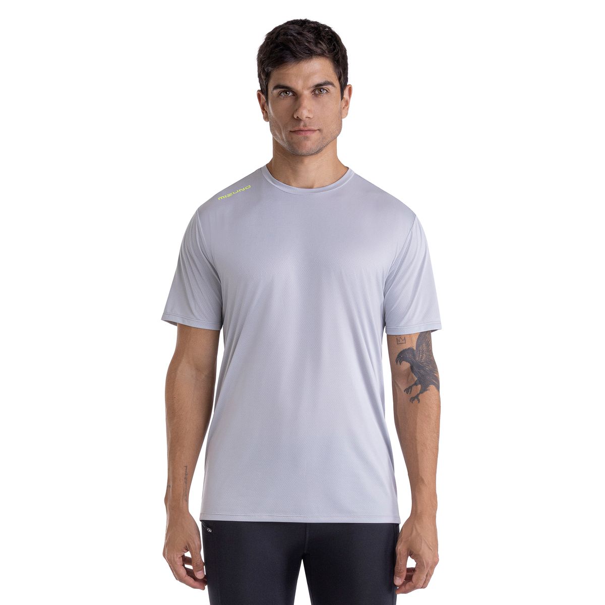 Camiseta de Corrida Mizuno Focus Stamp Cinza