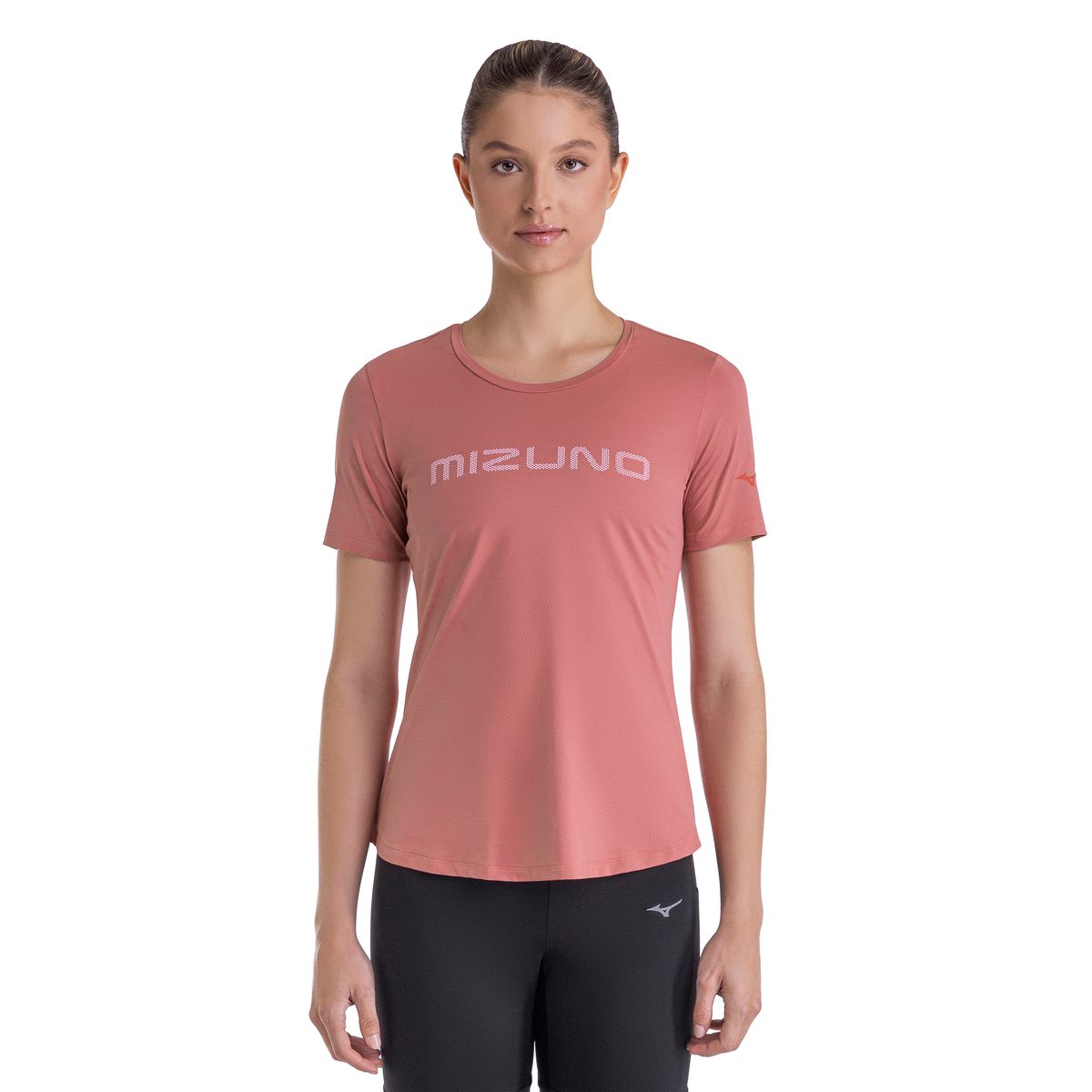 Camiseta de Corrida Mizuno Focus Stamp 2 Rosa