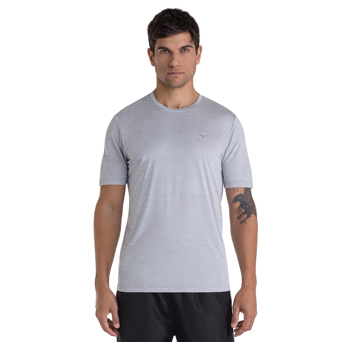 Camiseta de Corrida Mizuno Run Spark 2 Mescla GG Cinza