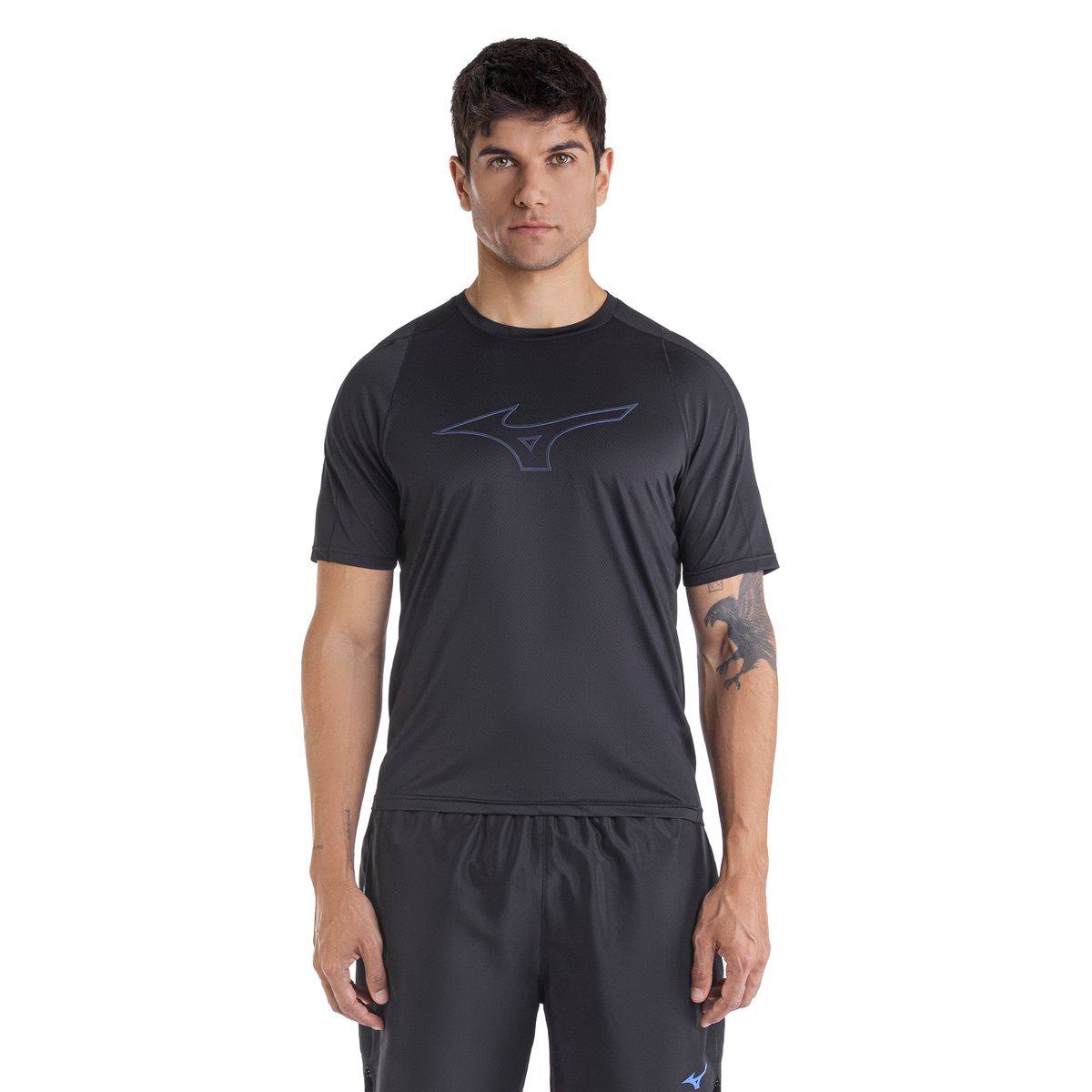 Camiseta de Corrida Mizuno Run Easy 5 Masculina GG Preto