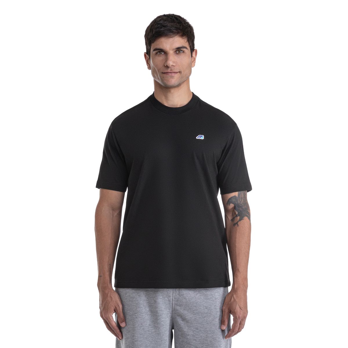 Camiseta Casual Mizuno Logo Masculina P Preto
