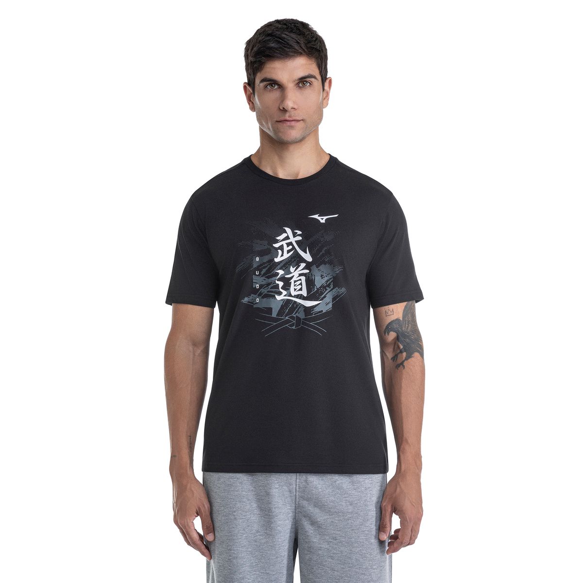 Camiseta Manga Curta Mizuno Stamp 2 Masculina G Preto
