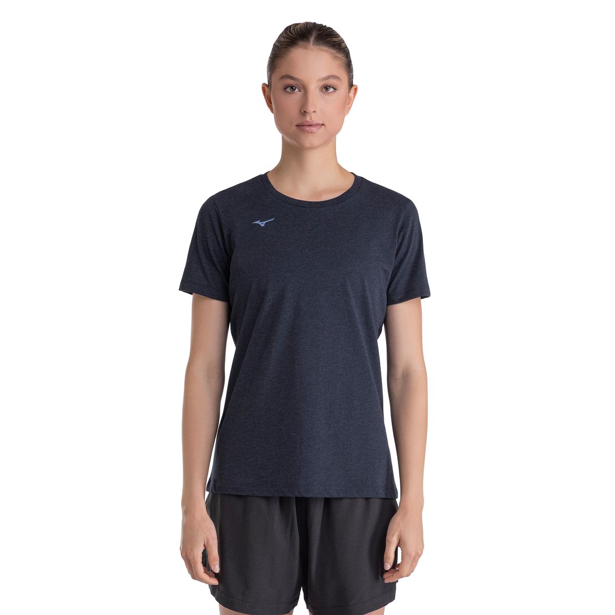 Camiseta de Treino Mizuno Lifestyle Logo Feminina P Azul