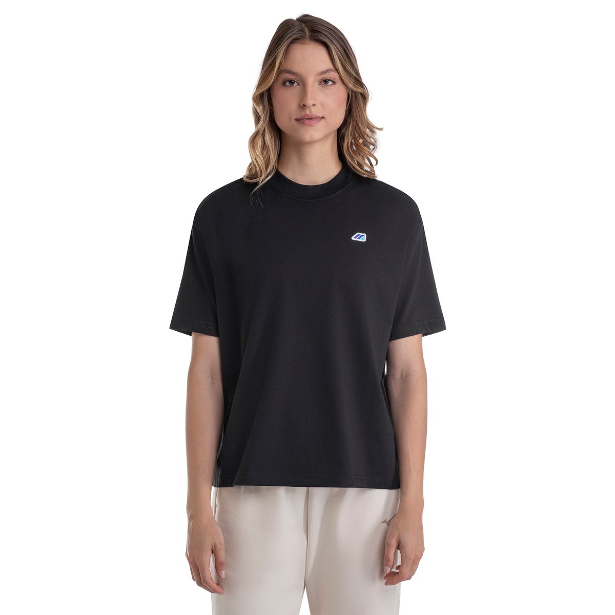 Camiseta Manga Curta Mizuno Feminina GG Preto