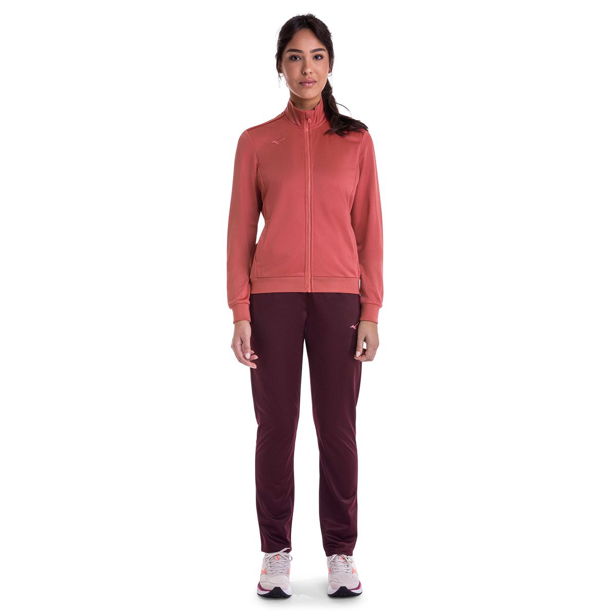 Conjunto de Agasalho Mizuno Basic II Feminino GG Rosa
