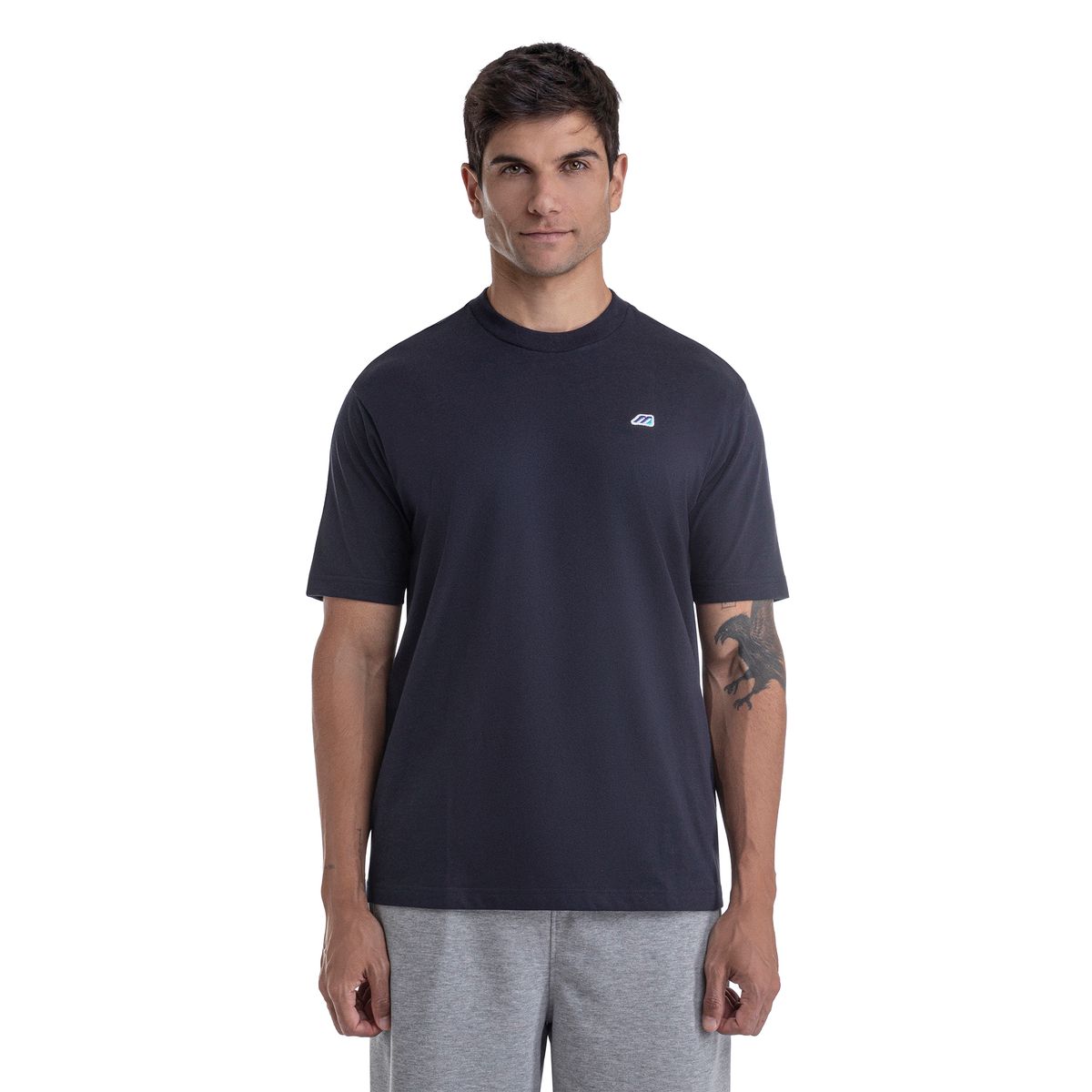 Camiseta Casual Mizuno Logo Masculina G Azul