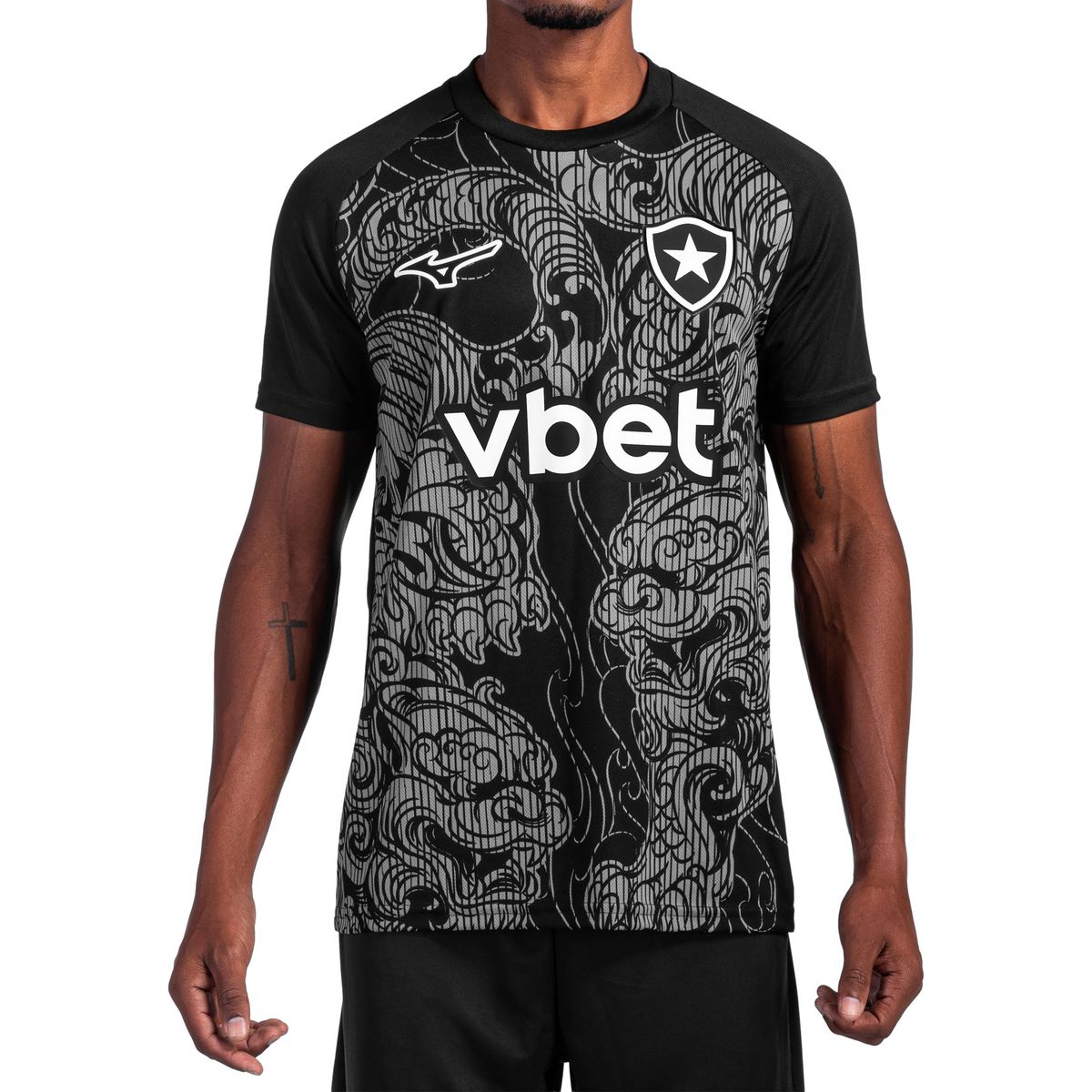 Camisa Pré-Jogo Mizuno x Botafogo Masculina M Preto