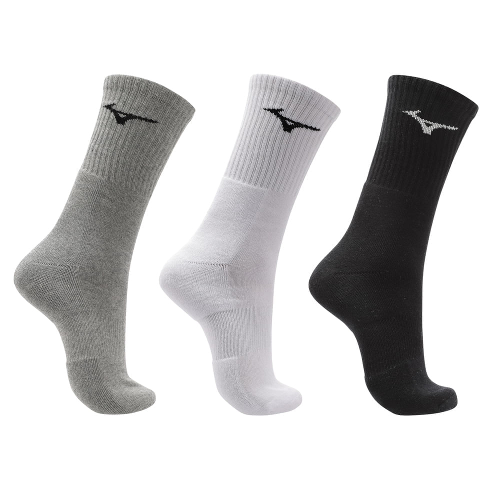 Kit Meia Cano Alto Mizuno Prime tam. 33-38 - Pacote com 3 pares