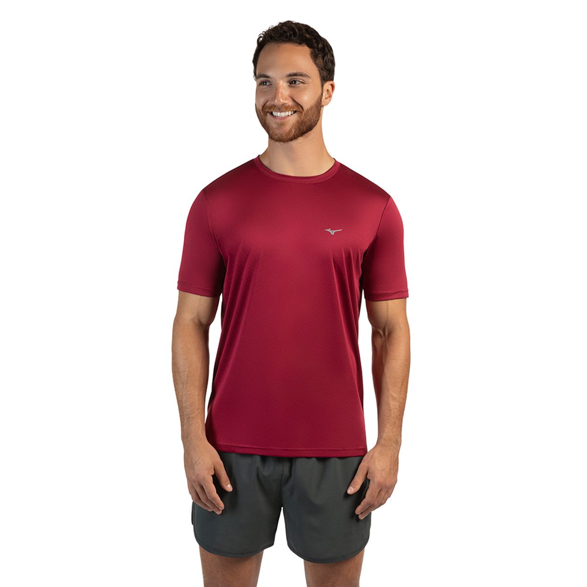 Camiseta de Corrida Masculina Mizuno Run Spark 2 EG Vermelho