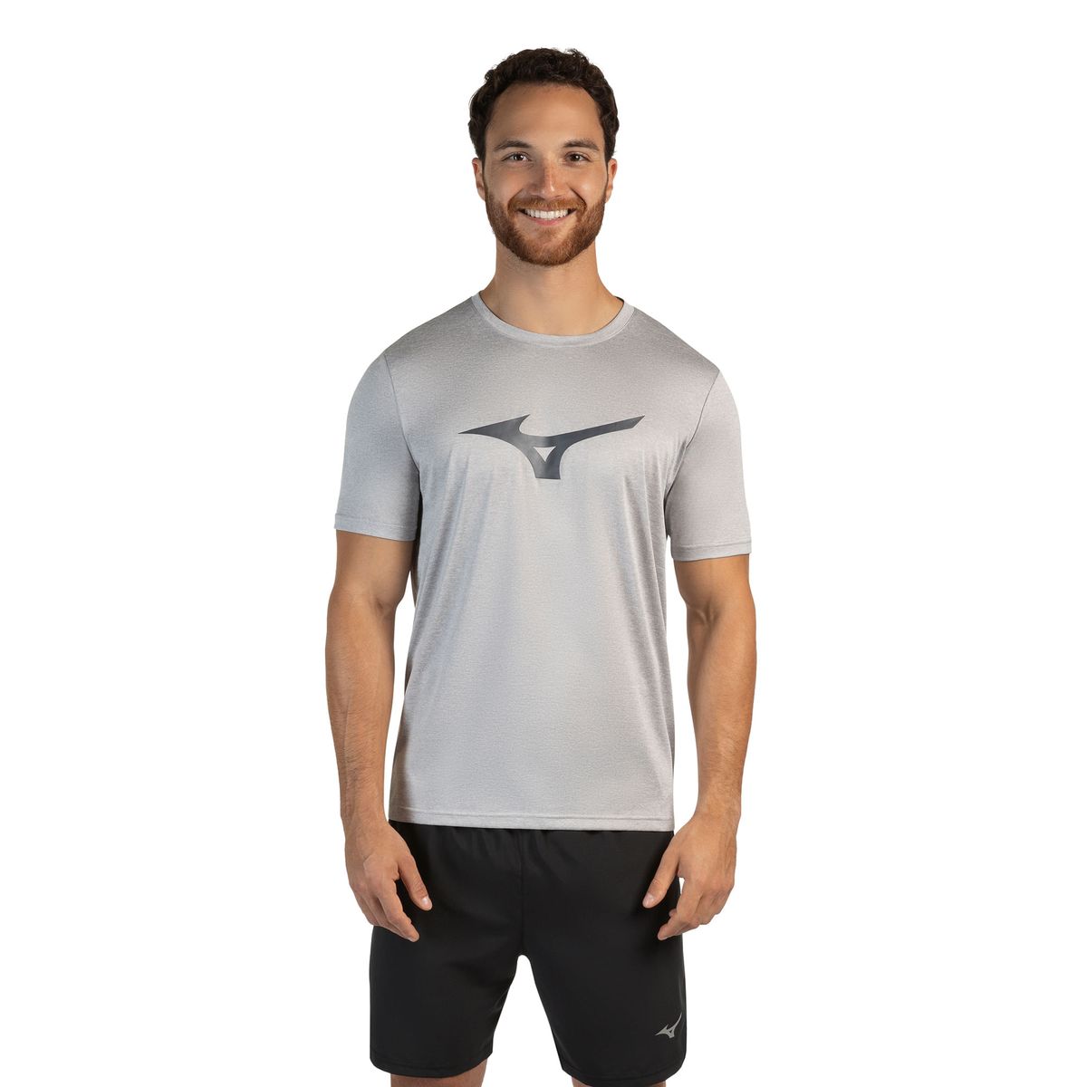 Camiseta de Corrida Mizuno Run Spark Mescla P Cinza