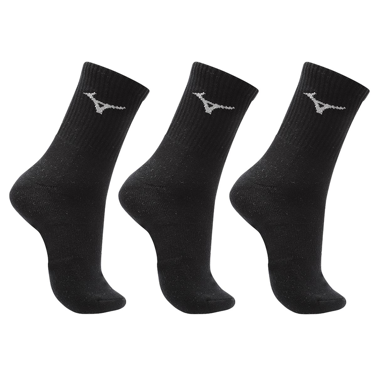 Kit Meia Cano Médio Mizuno Prime tam. 33-38 - Pacote com 3 pares 33-38 Preto