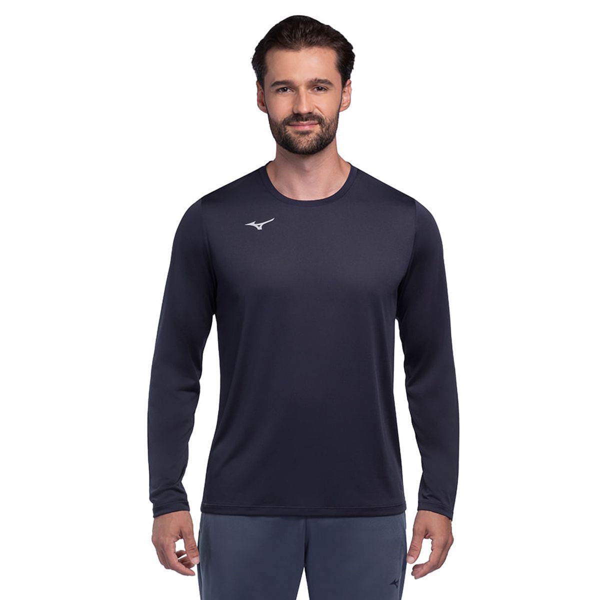Camiseta de Treino Manga Longa Mizuno Energy 2.0 Masculina G Azul