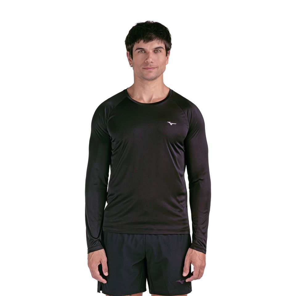 Camiseta Manga Longa de Corrida Mizuno Pro Uv 2 Masculina