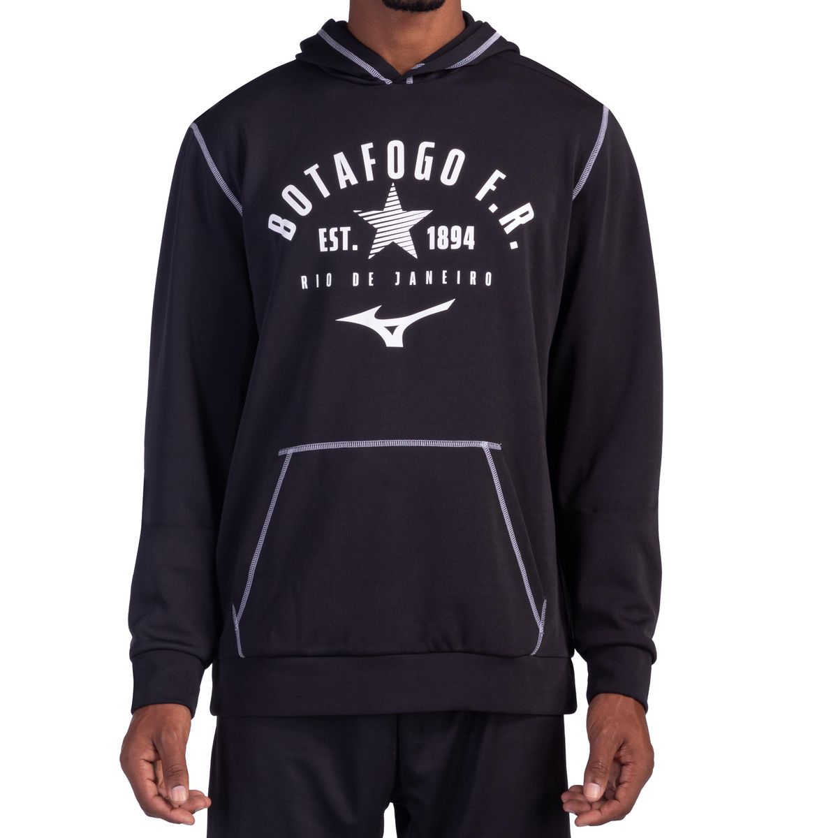 Blusa de Moletom Mizuno x Botafogo Masculina G Preto