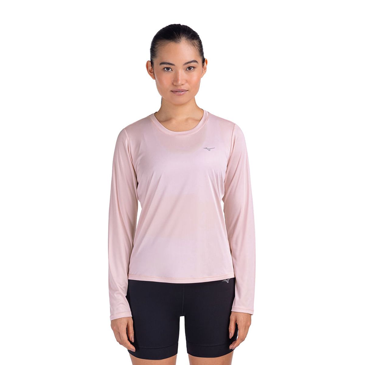 Camiseta Manga Longa de Corrida Mizuno Pro UV Feminina GG Roxo