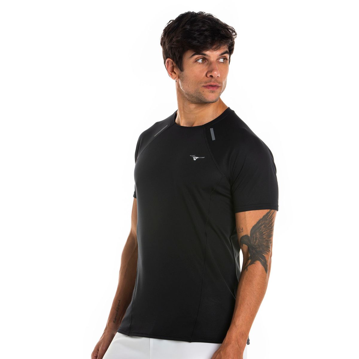 Camiseta de Corrida Mizuno DryAeroFlow Masculina P Preto