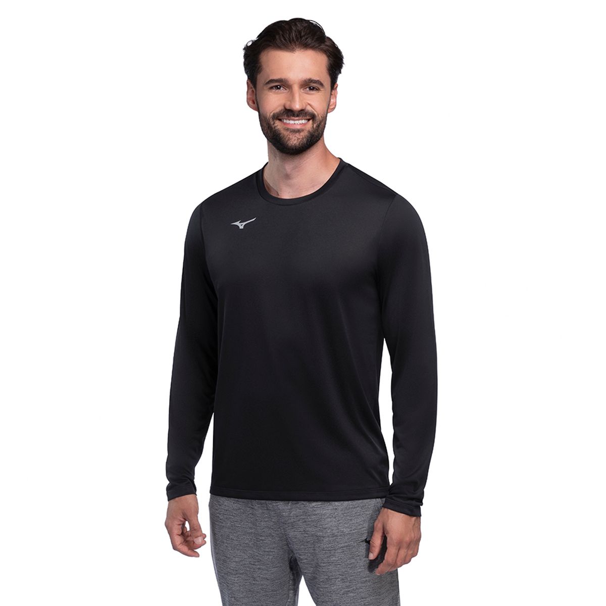Camiseta de Treino Manga longa Mizuno Energy 2.0 Masculina M Preto