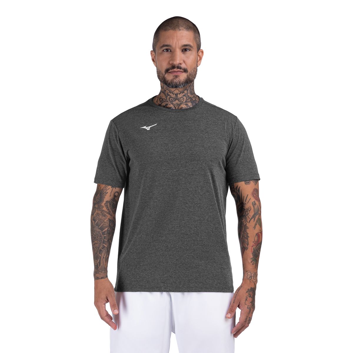 Camiseta de Treino Mizuno Lifestyle Logo Masculina GG Cinza