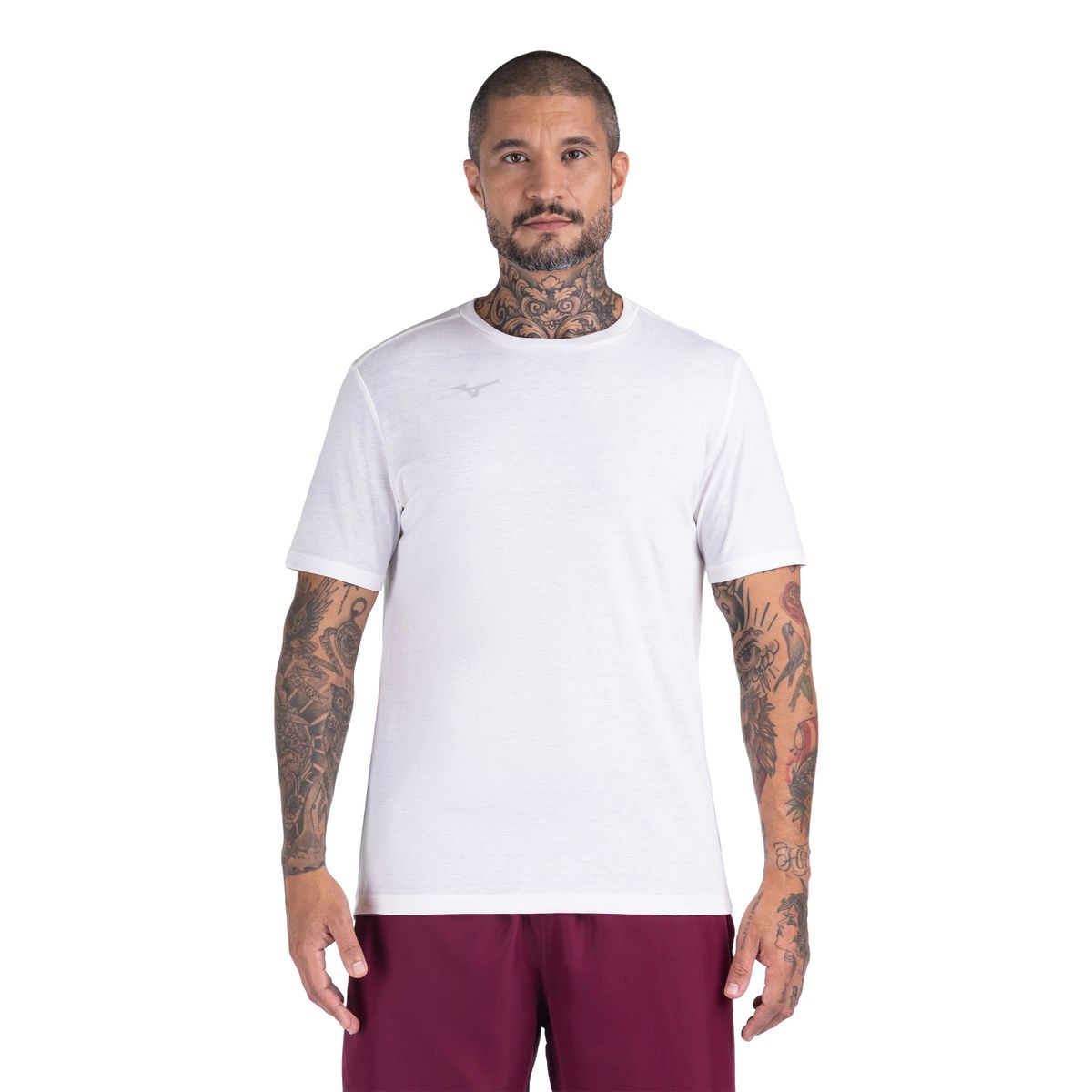 Camiseta de Treino Mizuno Lifestyle Logo Masculina G Branco