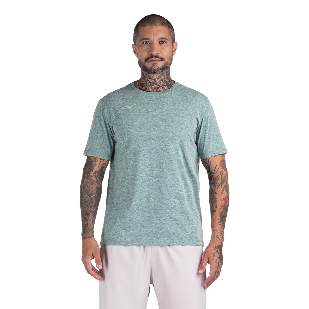 Camiseta de Treino Mizuno Lifestyle Logo Masculina M Verde