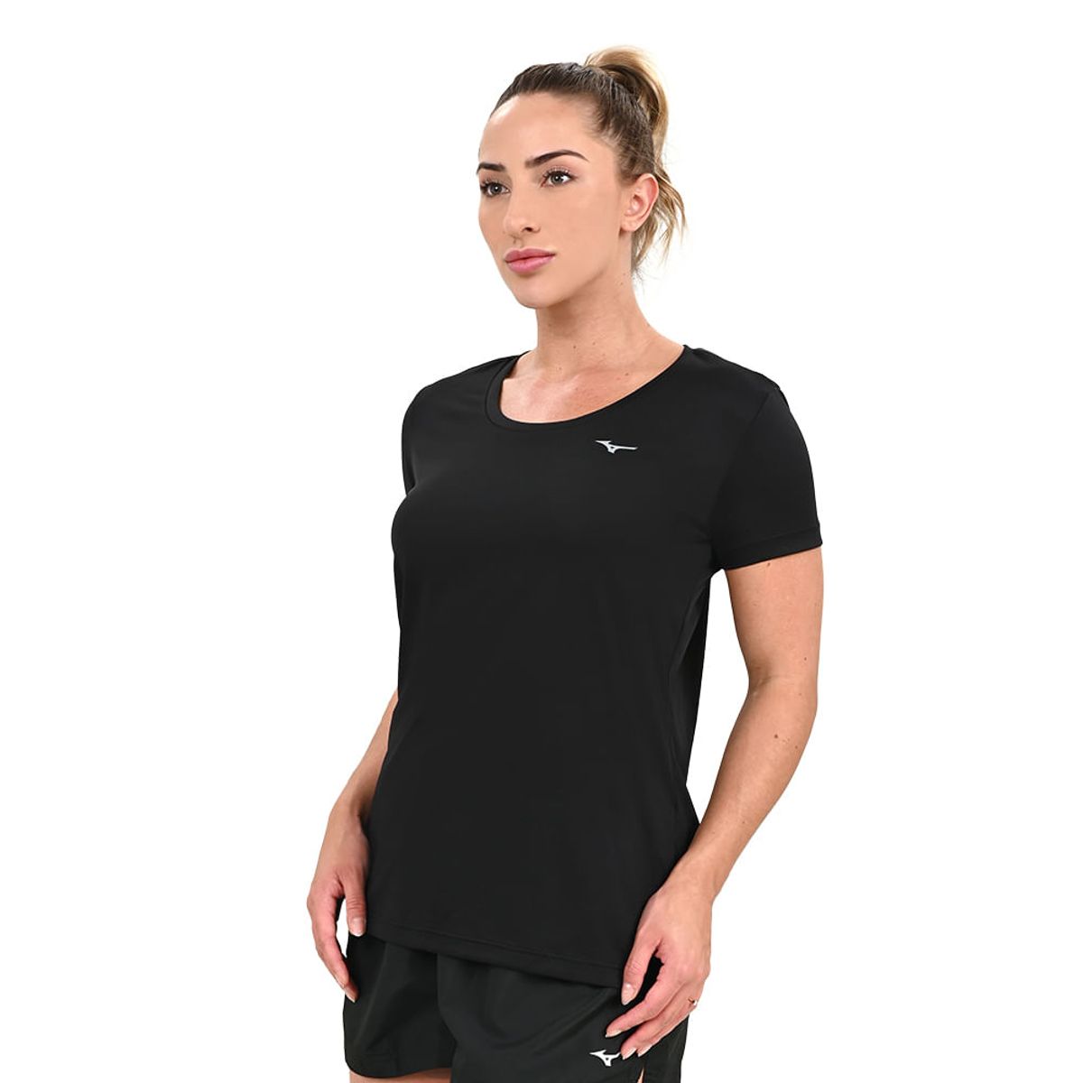 Camiseta de Treino Mizuno Nirvana Feminina G Preto