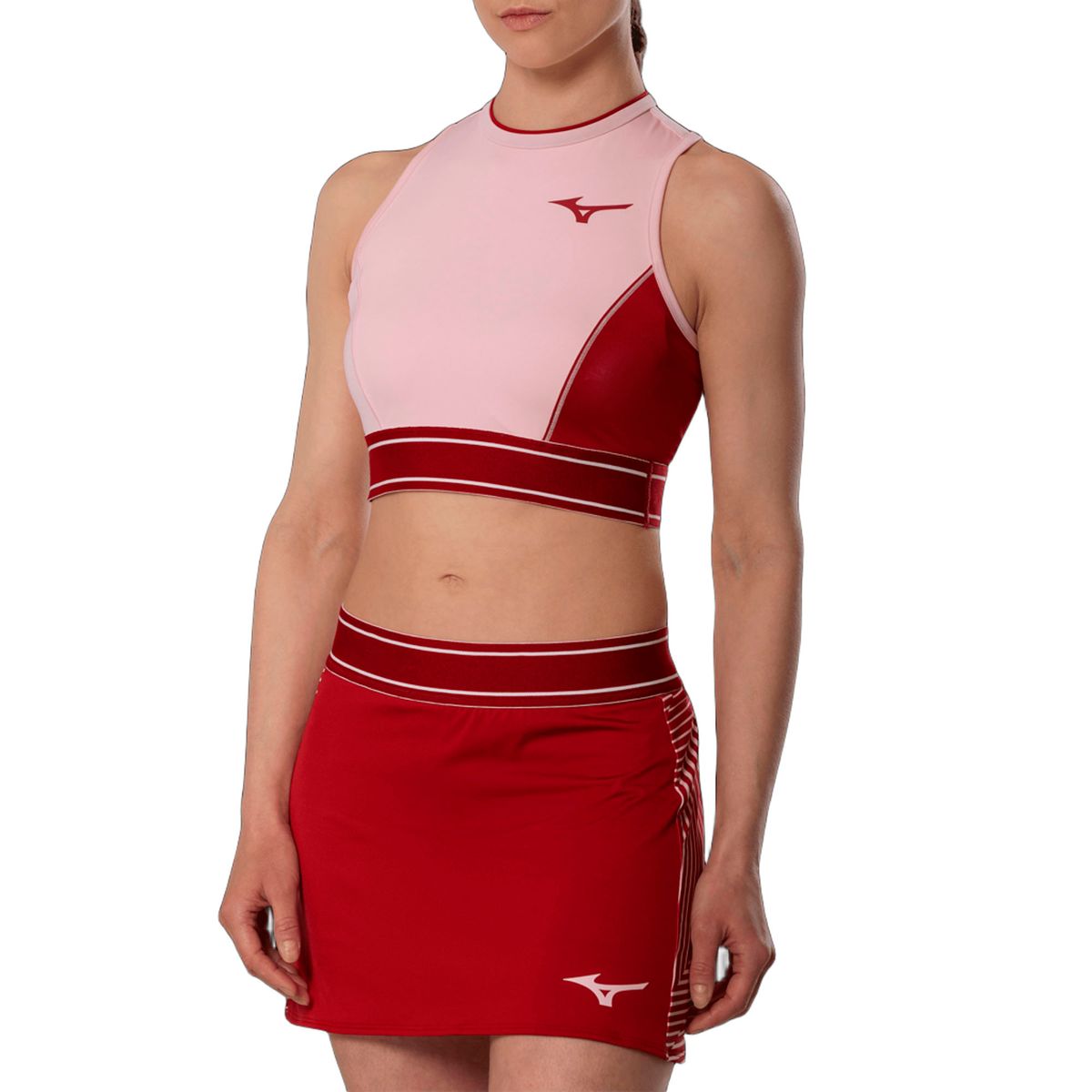 Top Cropped de Tennis Mizuno Stargazer Feminino M Rosa